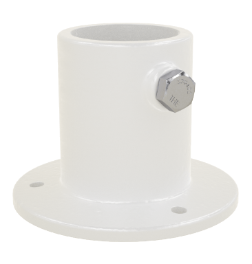 2-Pack Perma Cast 1.5" White Ladder Flange w/ Hardware for Pool Ladders-PF-2115L 